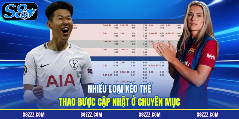Nhiều loại kèo thể thao được cập nhật ở chuyên mục